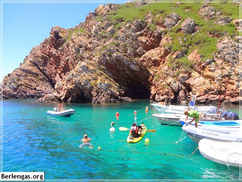 Beach in the fishing village in Berlengas