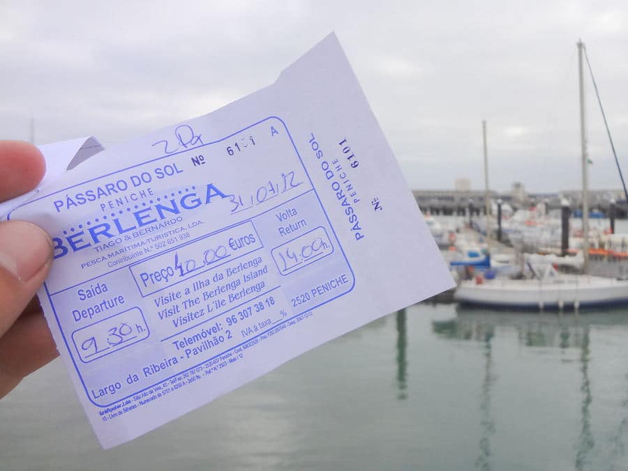 Boat ticket to Berlengas