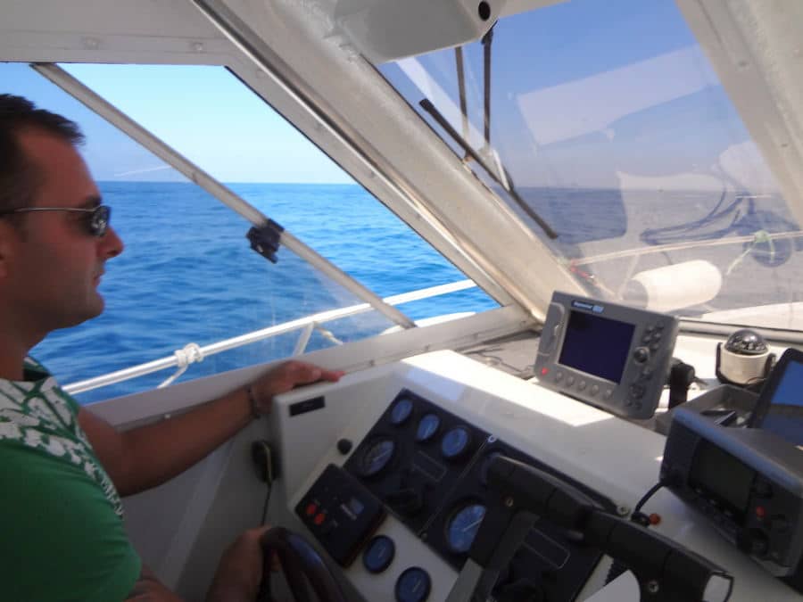 Dentro do barco para as Berlengas