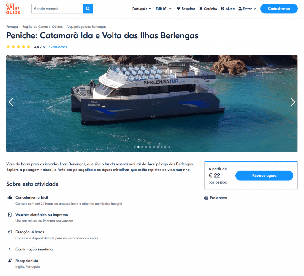 Comprar bilhete Barco Berlengas