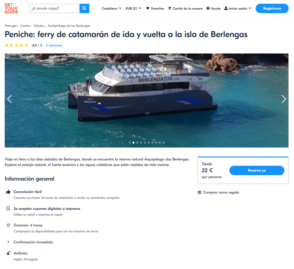 Buy Berlengas boat ticket