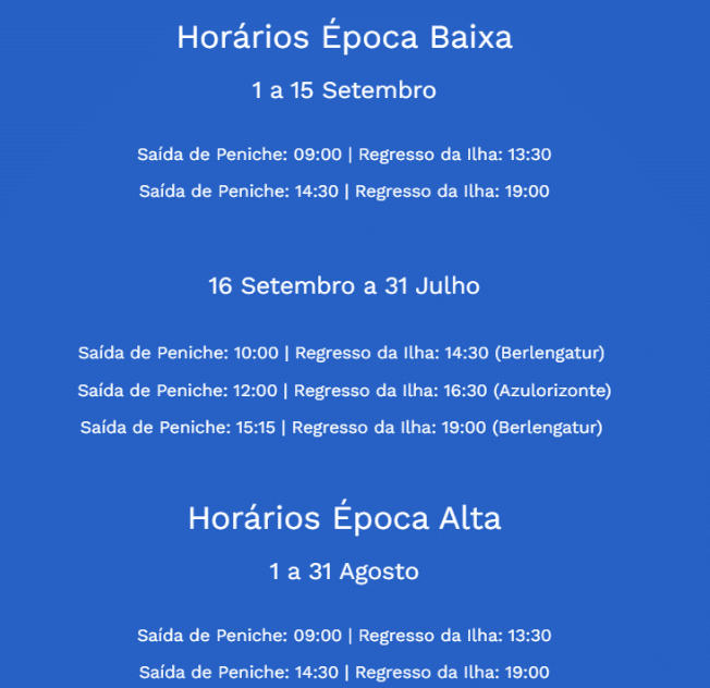 Horario de la empresa Berlengatur